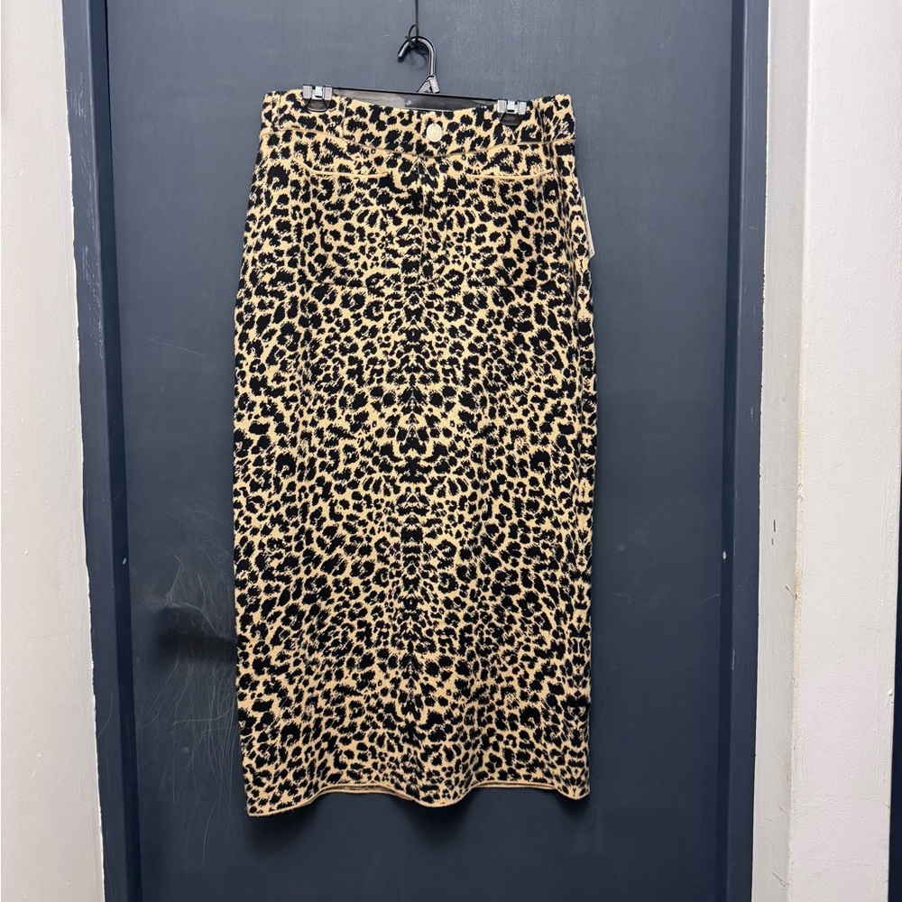 Anthropologie Maeve Leopard Print Midi Skirt